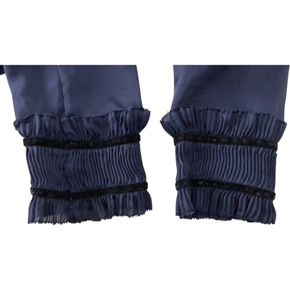 Diane Von Furstenberg DVF Jonquille Pleated High Neck Ruffle Blouse (4) - Picture 13 of 15